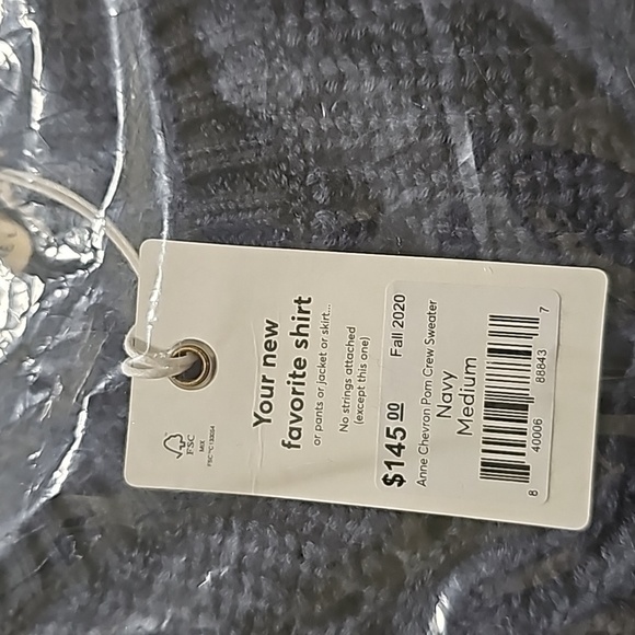 Marine layer Anne Chevron Pom Crew Sweater - Picture 5 of 6